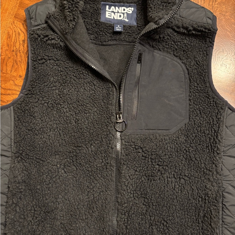 Lands' End Black Fleece Vest